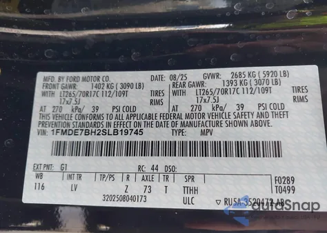 2025 Ford Bronco Big Bend z USA, uszkodzony, nr VIN 1FMDE7BH2SLB19745